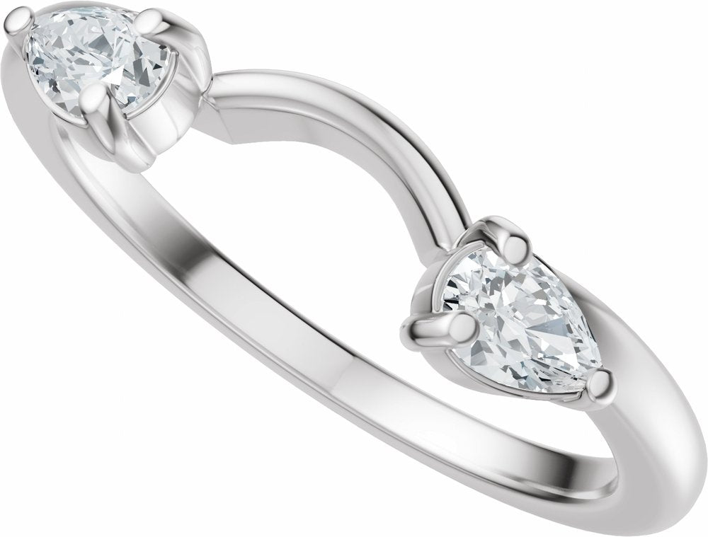 14K White Gold 1/3 CTW Lab-Grown Diamond Wrap-Style Enhancer