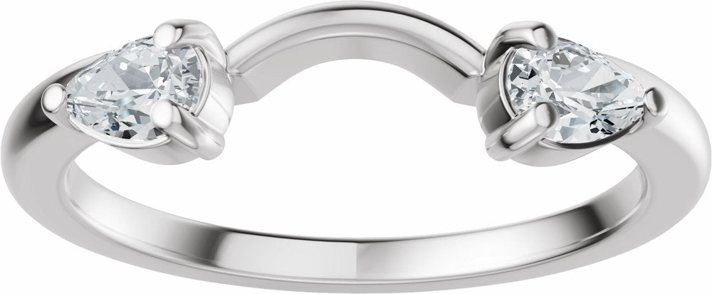 14K White Gold 1/3 CTW Lab-Grown Diamond Wrap-Style Enhancer
