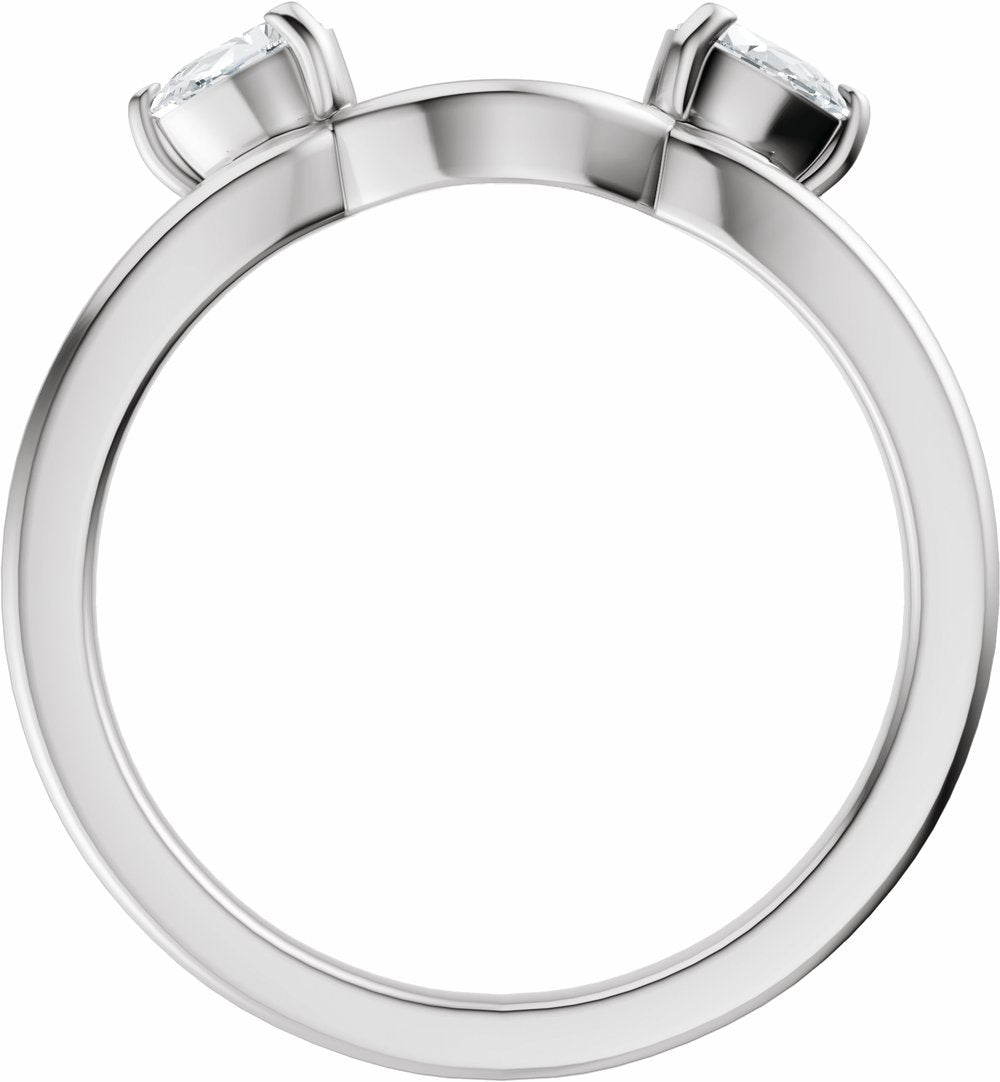 14K White Gold 1/3 CTW Lab-Grown Diamond Wrap-Style Enhancer