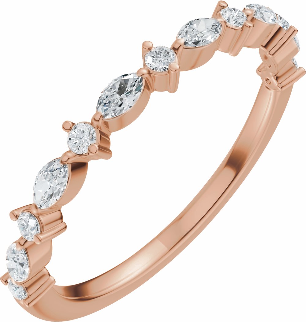 14K Rose Gold 1/4 CTW Lab-Grown Diamond Anniversary Band