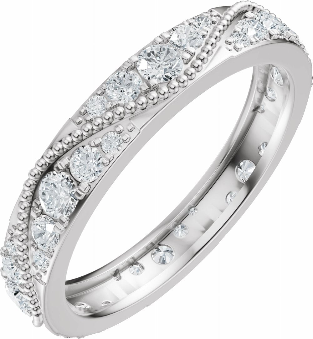14K White Gold 9/10 CTW Lab-Grown Diamond Eternity Band