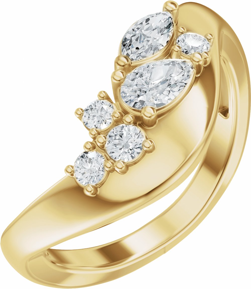 14K Yellow Gold 1/2 CTW Lab-Grown Diamond Contour Band