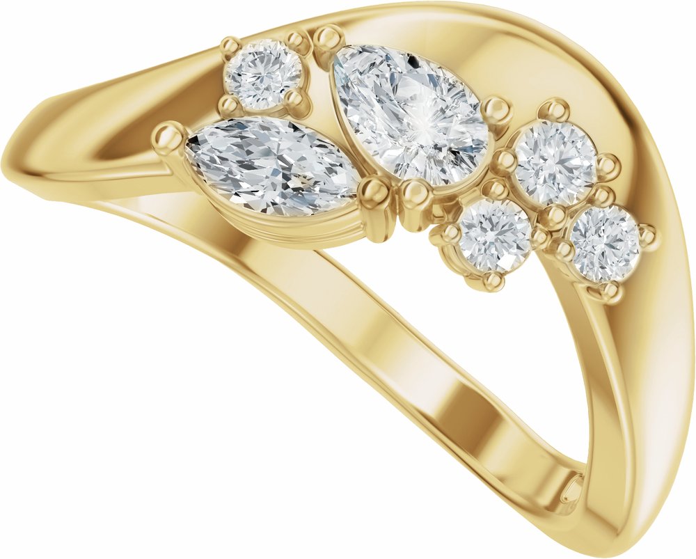 14K Yellow Gold 1/2 CTW Lab-Grown Diamond Contour Band