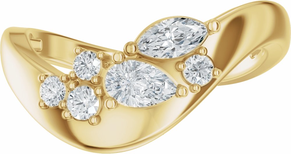 14K Yellow Gold 1/2 CTW Lab-Grown Diamond Contour Band