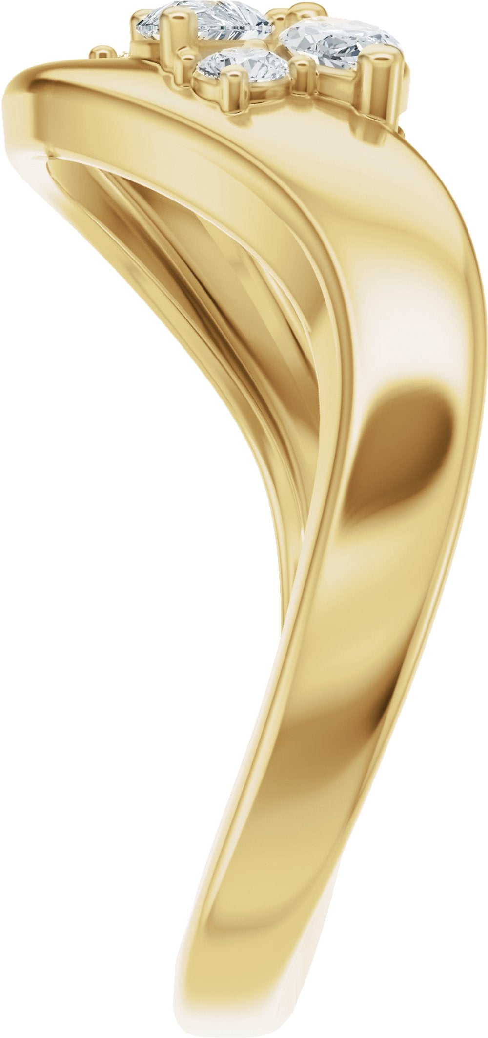 14K Yellow Gold 1/2 CTW Lab-Grown Diamond Contour Band