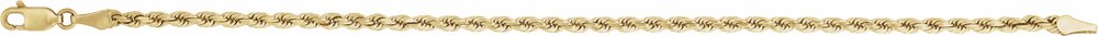 14K Yellow Gold 2.8 mm Diamond-Cut Rope 7" Chain