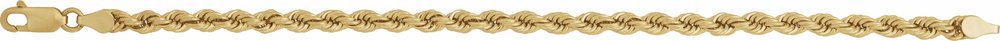 14K Yellow Gold 4 mm Rope 7" Chain