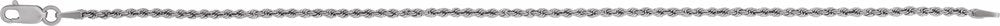 14K White Gold 1.5 mm Rope 7" Chain