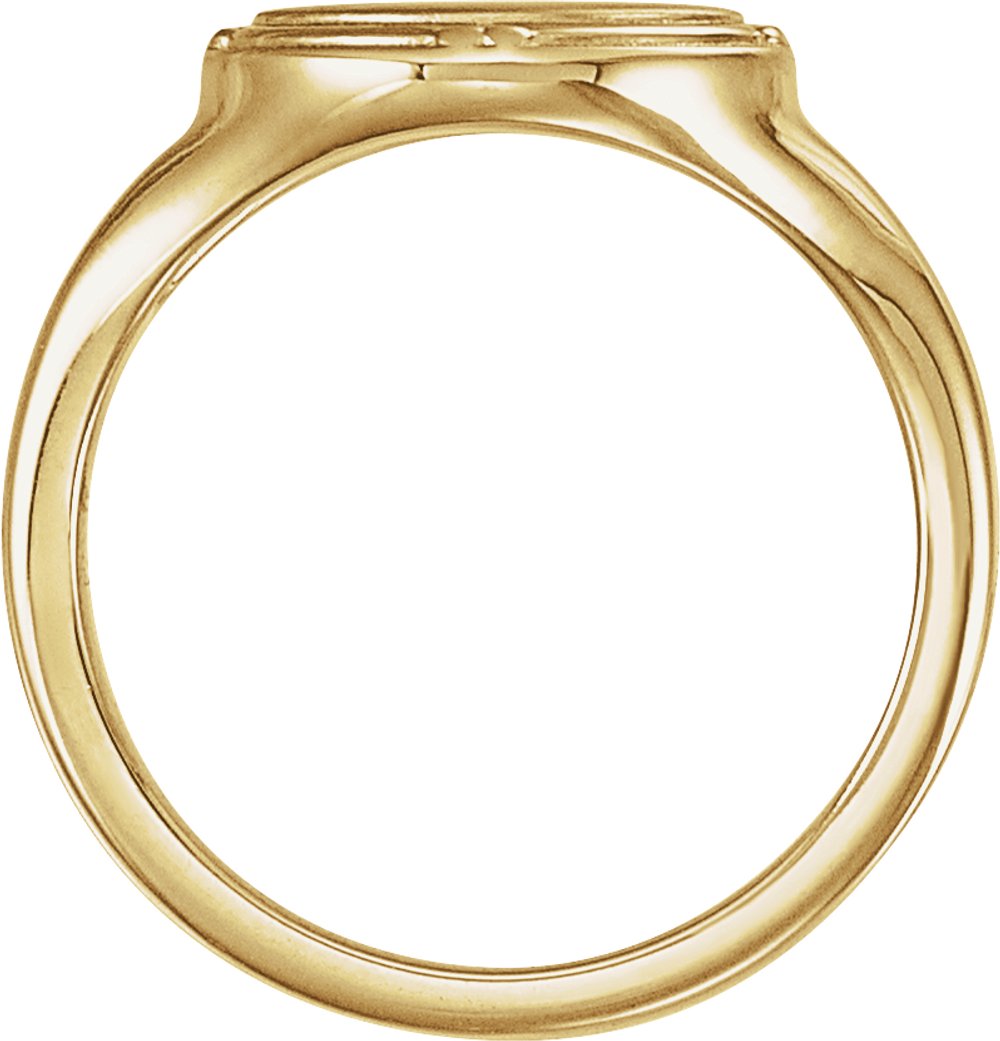 10K Yellow Gold 10x8 mm Oval Vintage-Inspired Signet Ring