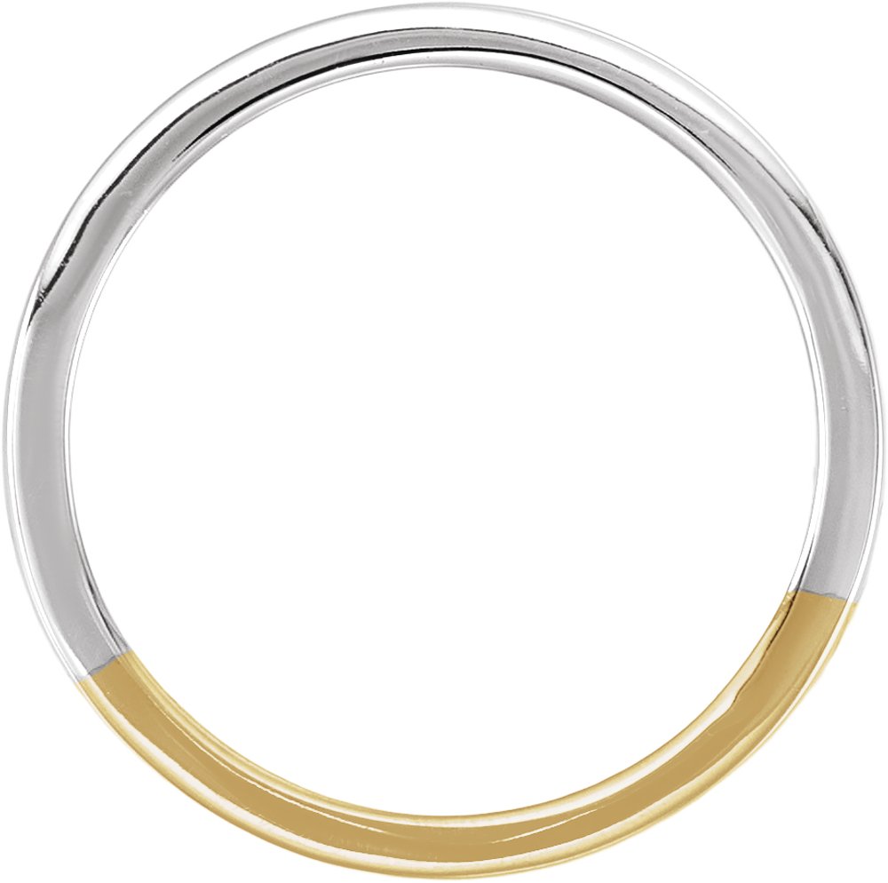 14K Yellow/White Gold 2.1 mm Flat-Edge Wavy Band Size 7