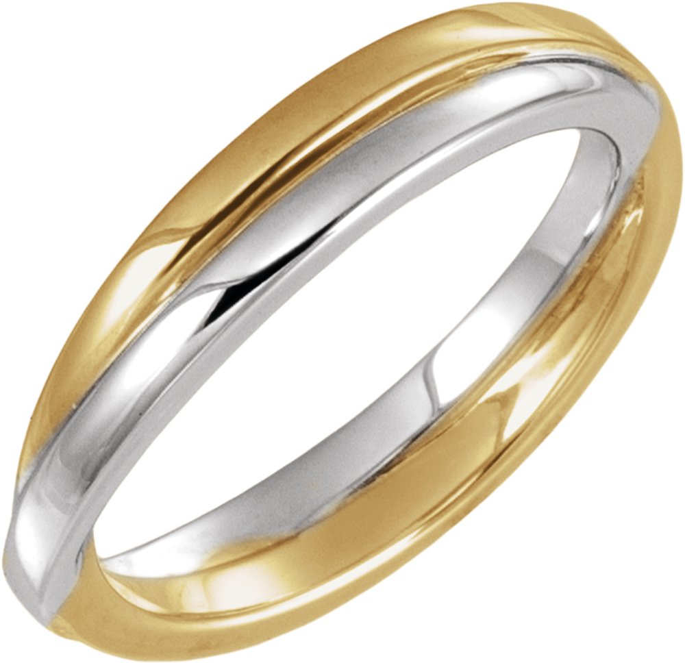 14K Yellow/White Gold Criss-Cross Band Size 7
