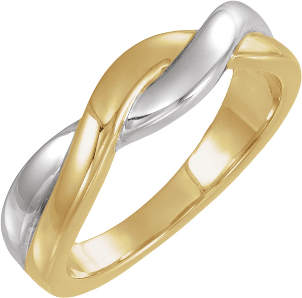 14K Yellow/White Gold Twisted Band Size 7