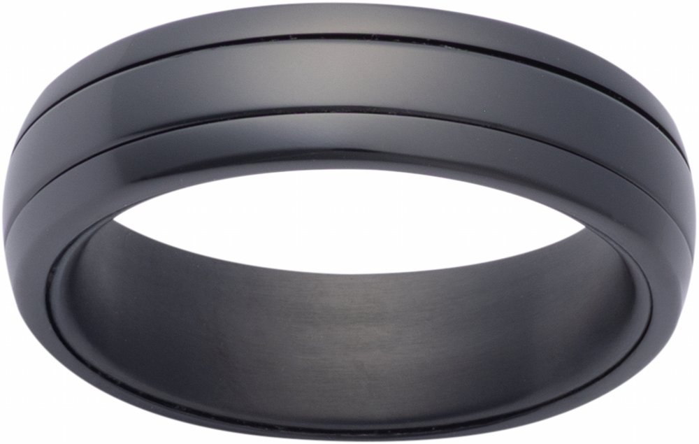 Zirconium 6 mm Spinner Inlay Comfort-Fit Half-Round Band Size 9