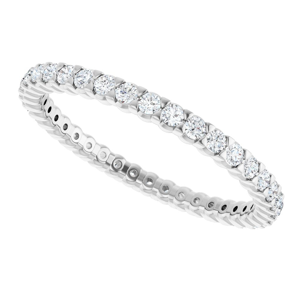14K White Gold 3/8 CTW Lab-Grown Diamond Eternity Band Size 4.5