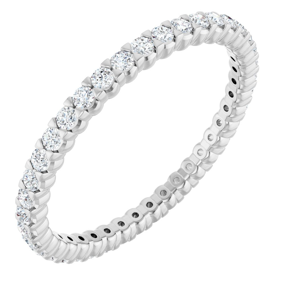 14K White Gold 3/8 CTW Lab-Grown Diamond Eternity Band Size 5