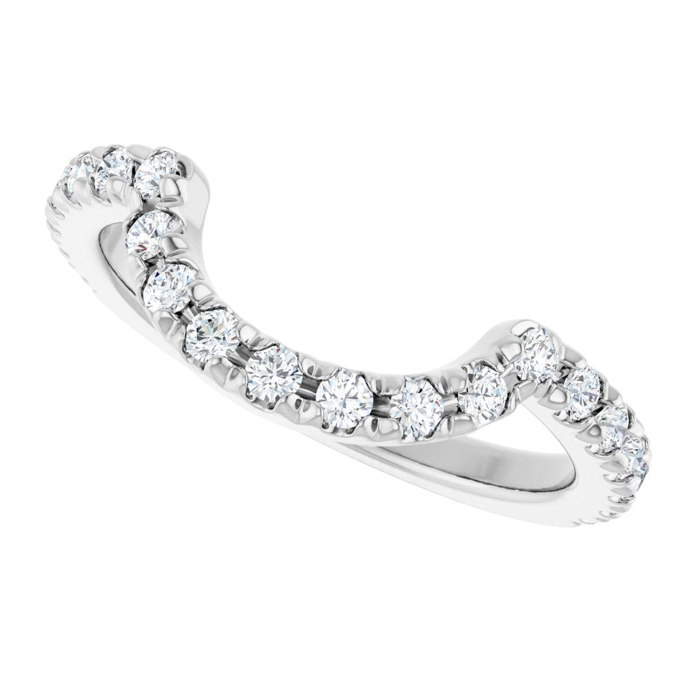 14K White Gold 3/8 CTW Natural Diamond Contour Band