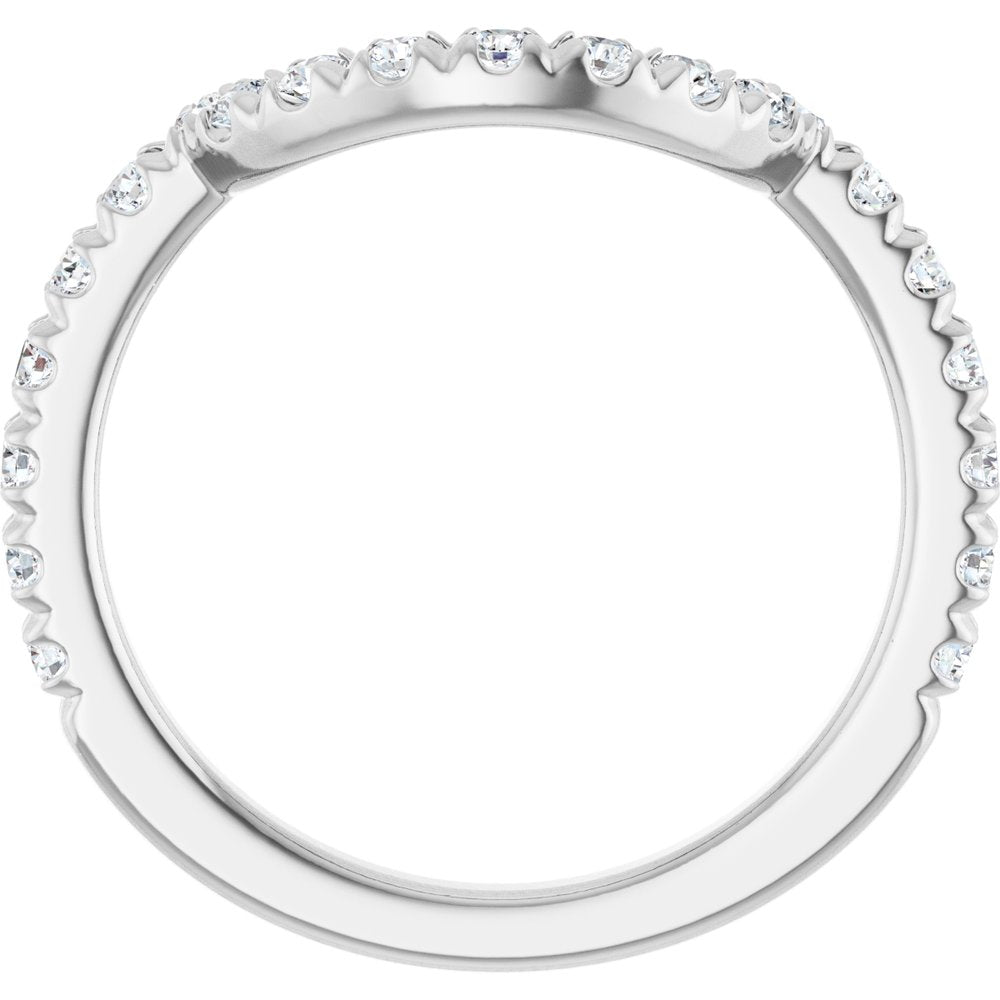 14K White Gold 3/8 CTW Natural Diamond Contour Band