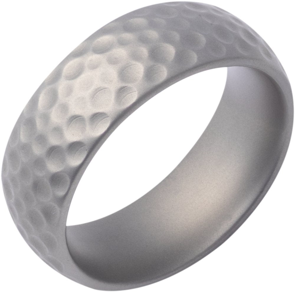 Cobalt 8 mm Golf Ball Texture Comfort-Fit Dome Band with Matte Finish Size 8