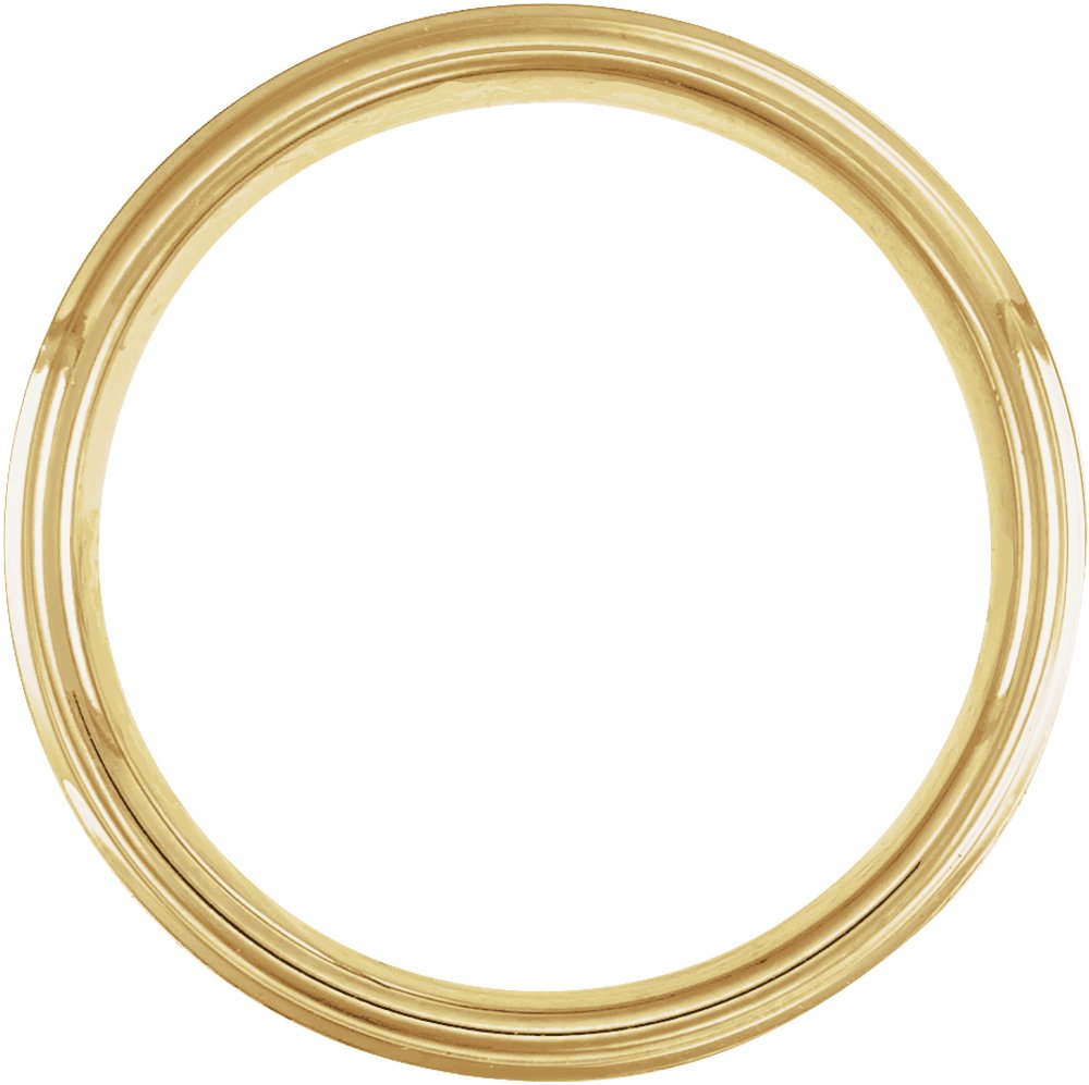 18K Yellow Gold PVD Tungsten 6 mm Stepped-Edge Comfort-Fit Flat Band Size 10