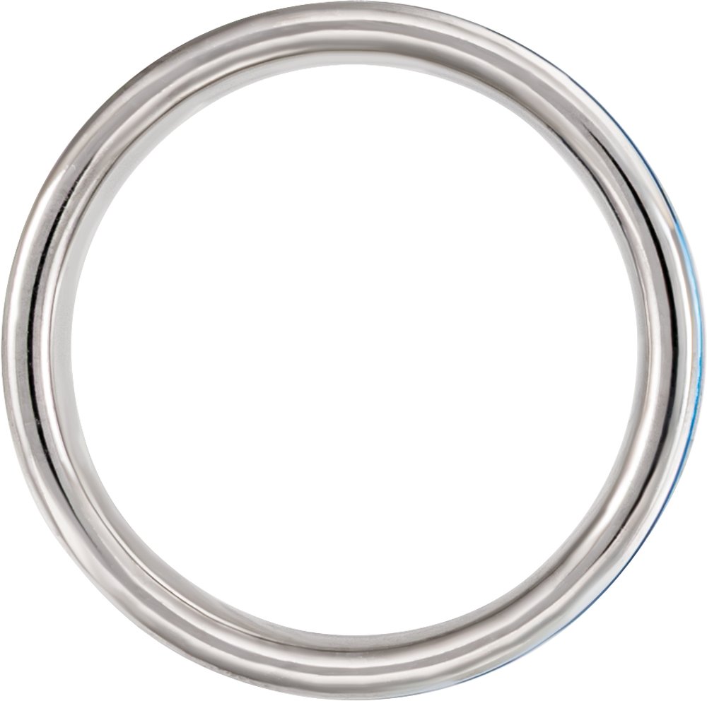 Blue PVD Tungsten 6 mm Beveled-Edge Grooved Inlay Comfort-Fit Band Size 8