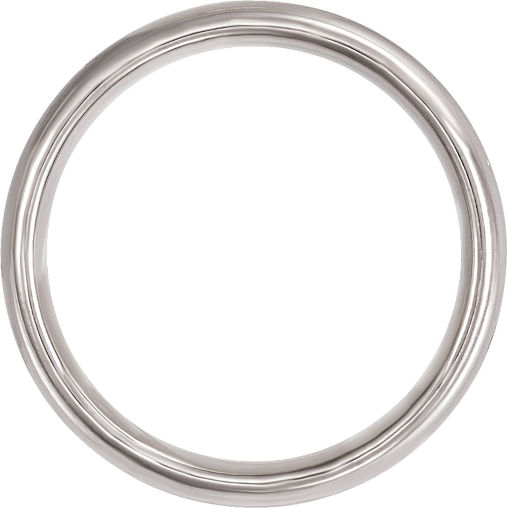 Tungsten 6 mm Pearl Shell Inlay Comfort-Fit Half Round Band Size 8.5