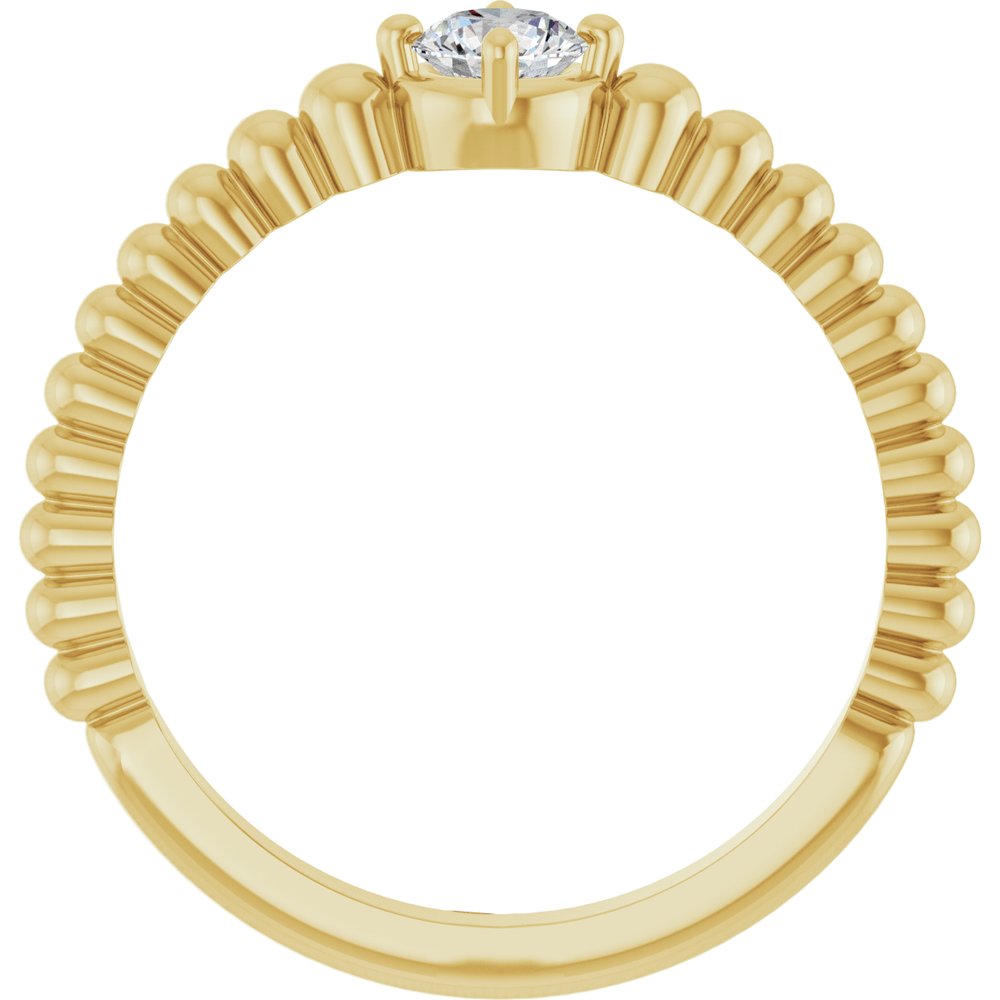 14K Yellow Gold 1/4 CT Lab-Grown Diamond Graduated Bead Ring
