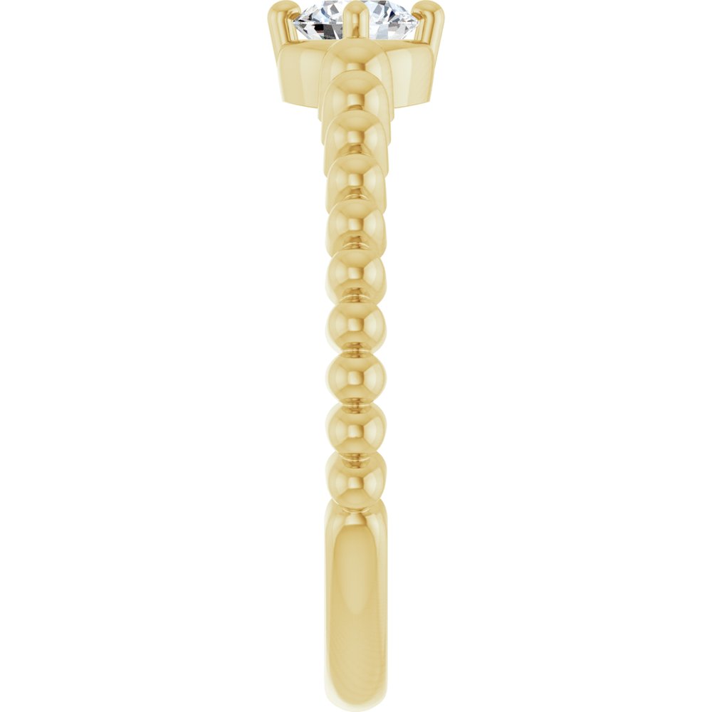 14K Yellow Gold 1/4 CT Lab-Grown Diamond Graduated Bead Ring