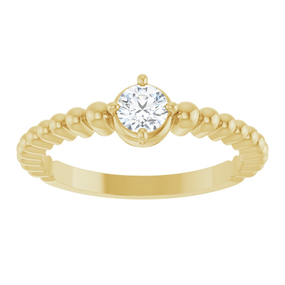 14K Yellow Gold 1/4 CT Lab-Grown Diamond Graduated Bead Ring