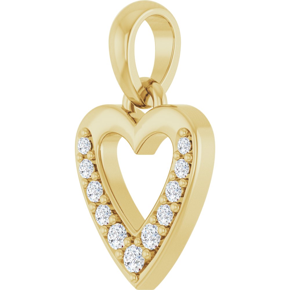 14K Yellow Gold .05 CTW Lab-Grown Diamond Heart Charm/Pendant