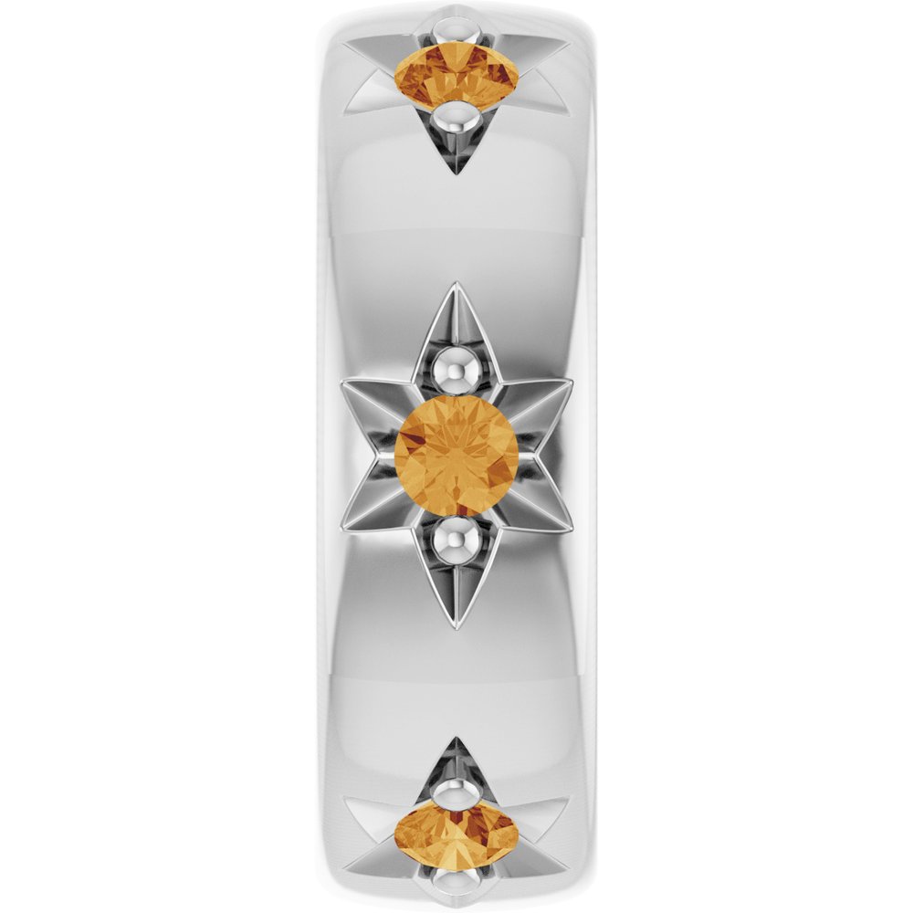 Sterling Silver Natural Citrine Stackable Family Space Charm/Pendant