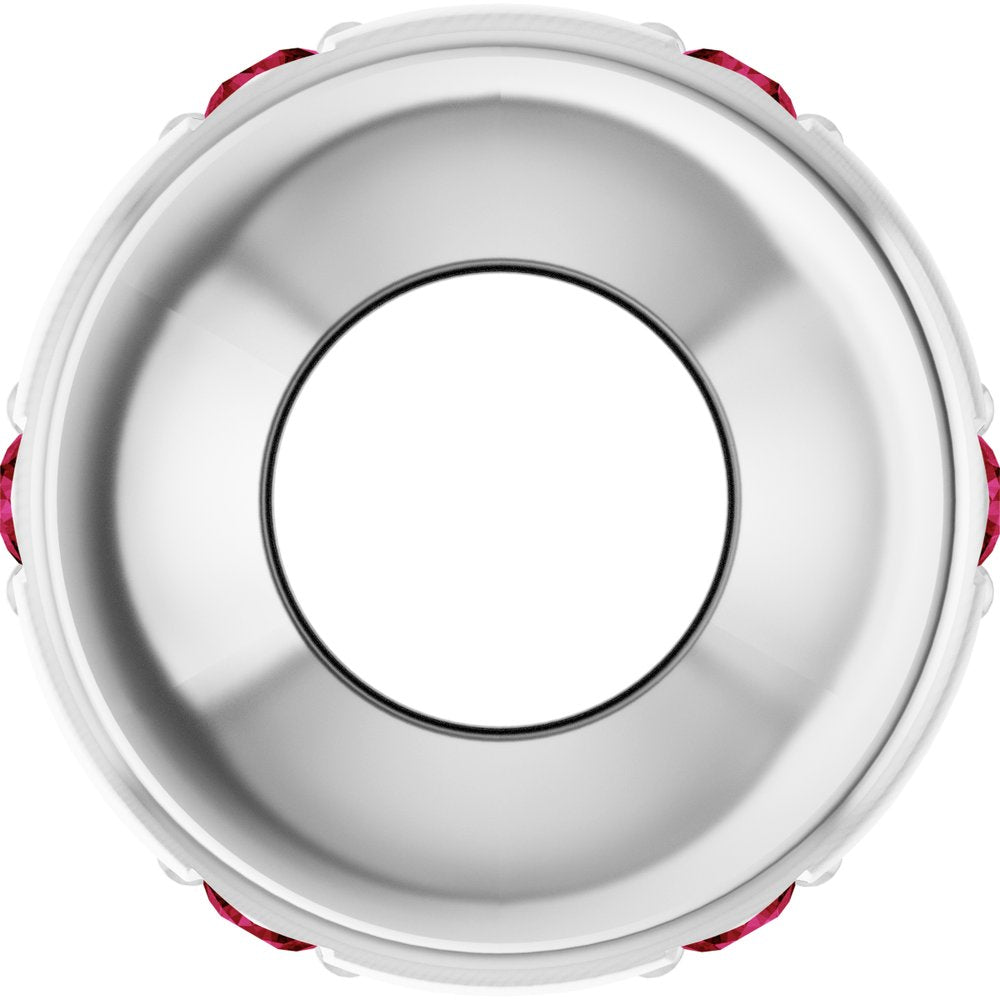 Sterling Silver Lab-Grown Ruby Stackable Family Space Charm/Pendant