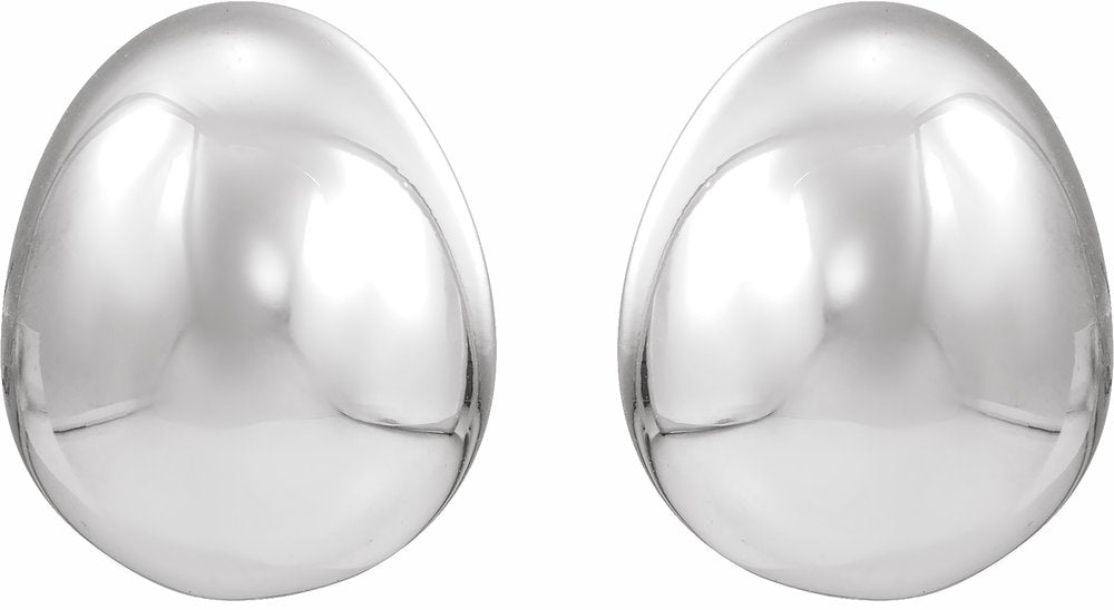 Sterling Silver Electroform Puffed Ball Stud Earrings