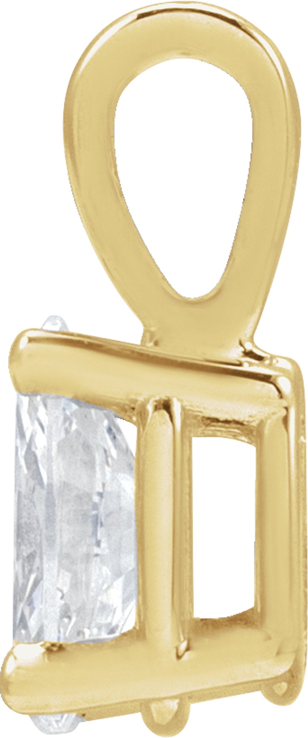 14K Yellow Gold 1/4 CT Natural Diamond Pendant