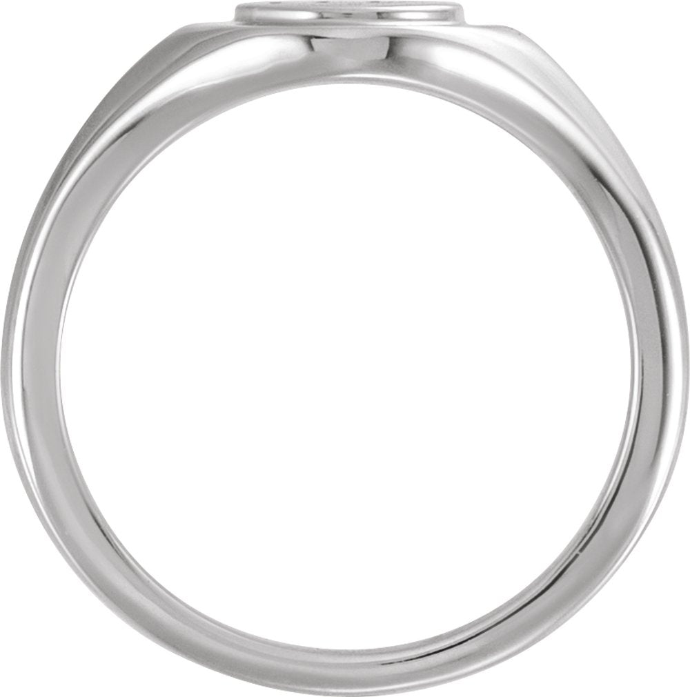 Sterling Silver 7 mm Round Signet Ring