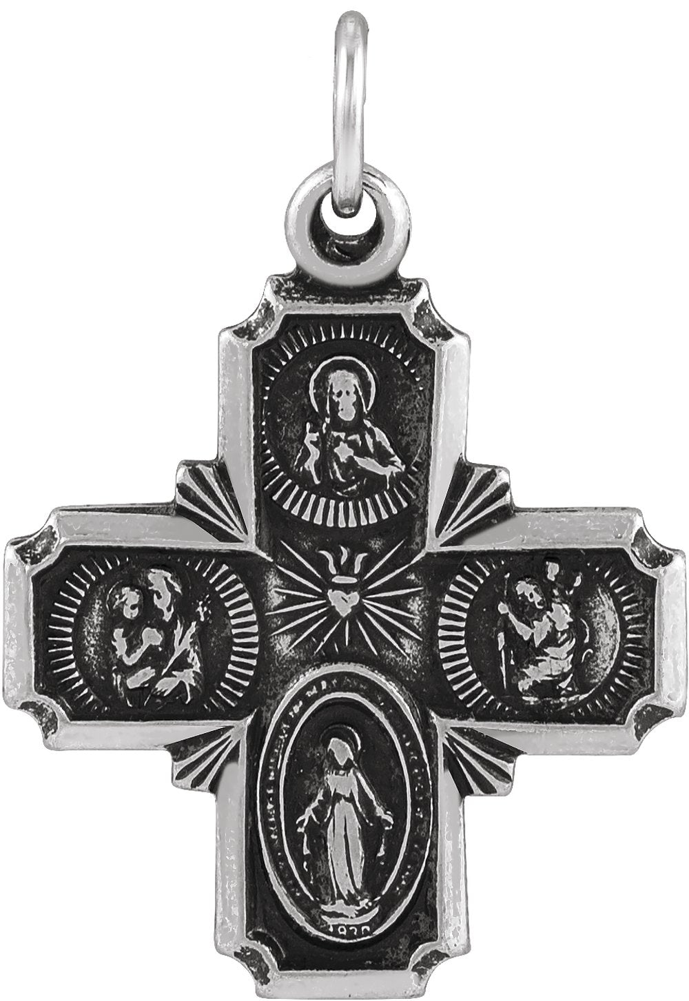 Sterling Silver 18x18 mm Four-Way Cross Medal