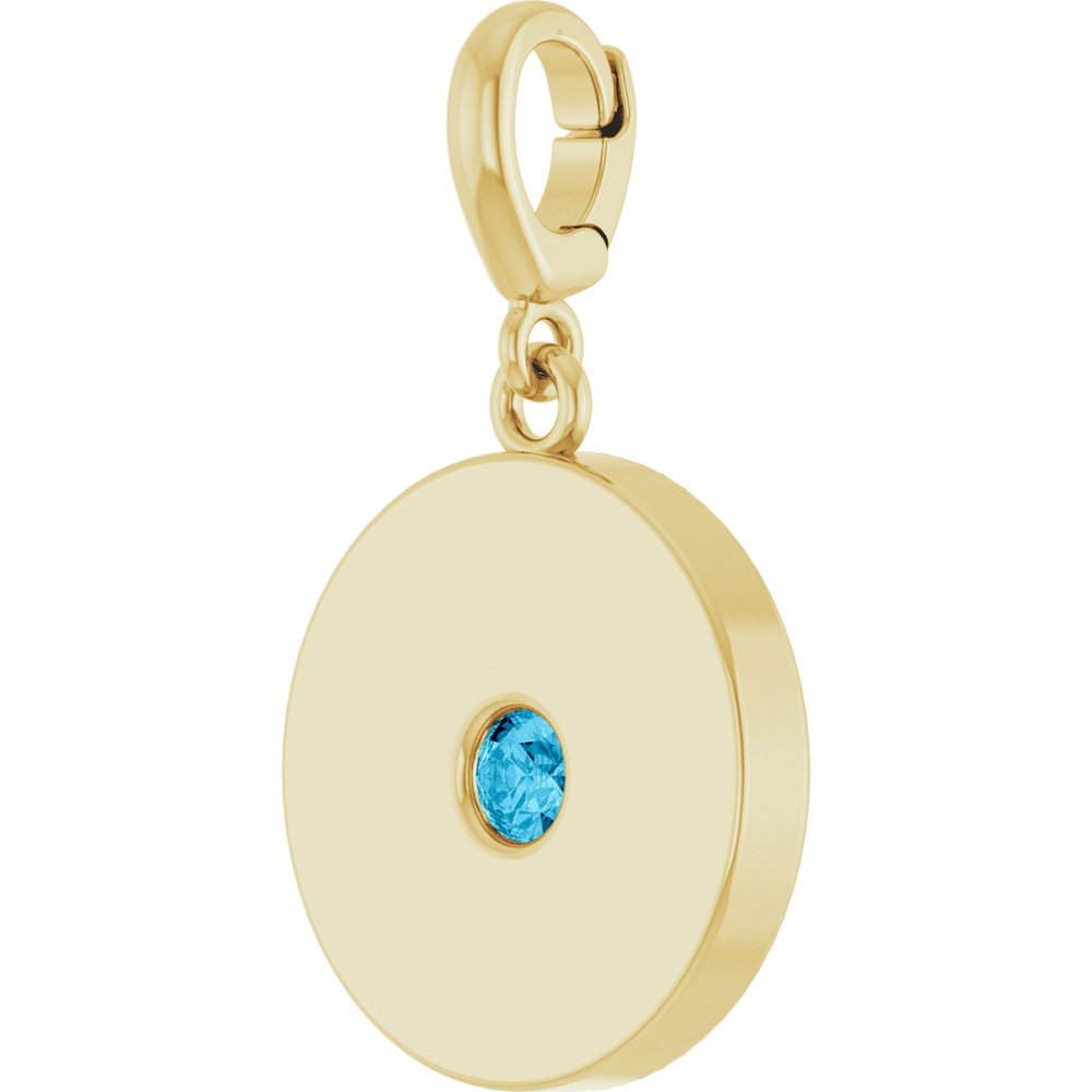 14K Yellow Gold Natural Aquamarine Charm/Pendant