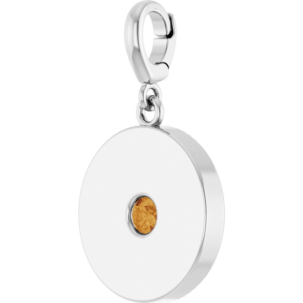 Sterling Silver Natural Citrine Charm/Pendant