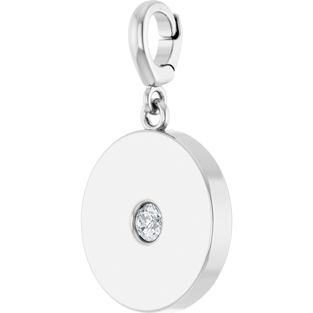 Sterling Silver 1/10 CT Lab-Grown Diamond Charm/Pendant