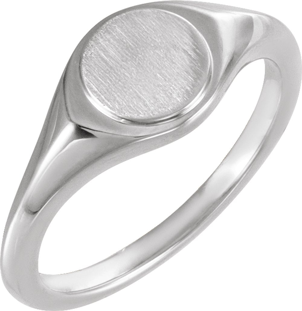 Sterling Silver 7 mm Round Signet Ring