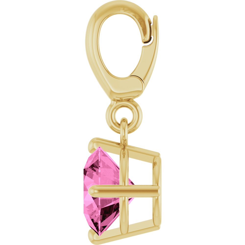 14K Yellow Gold Lab-Grown Pink Sapphire Charm/Pendant