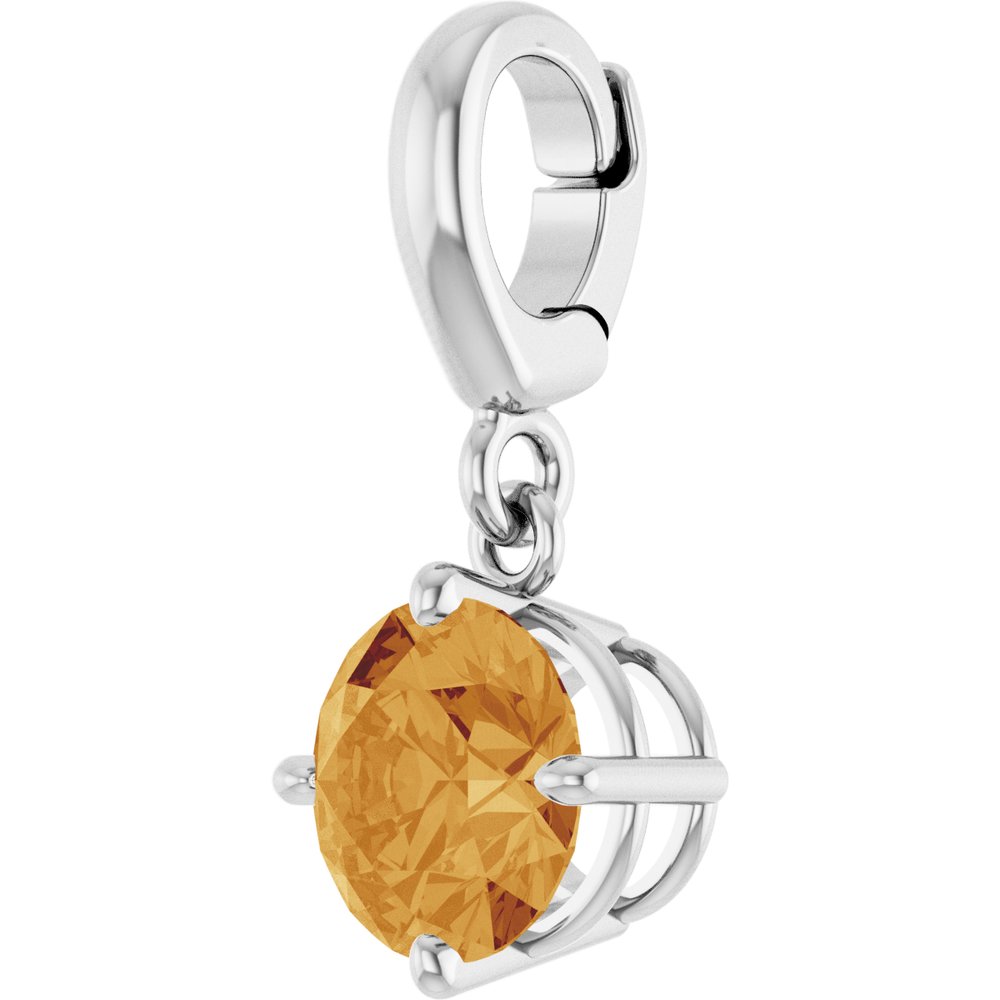 Sterling Silver Natural Citrine Charm/Pendant
