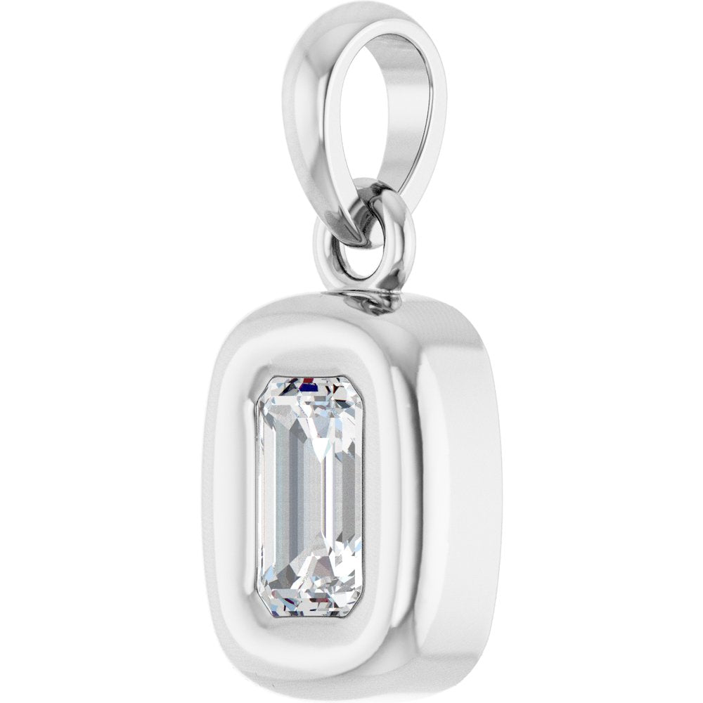 14K White Gold 1/3 CT Lab-Grown Diamond Charm/Pendant
