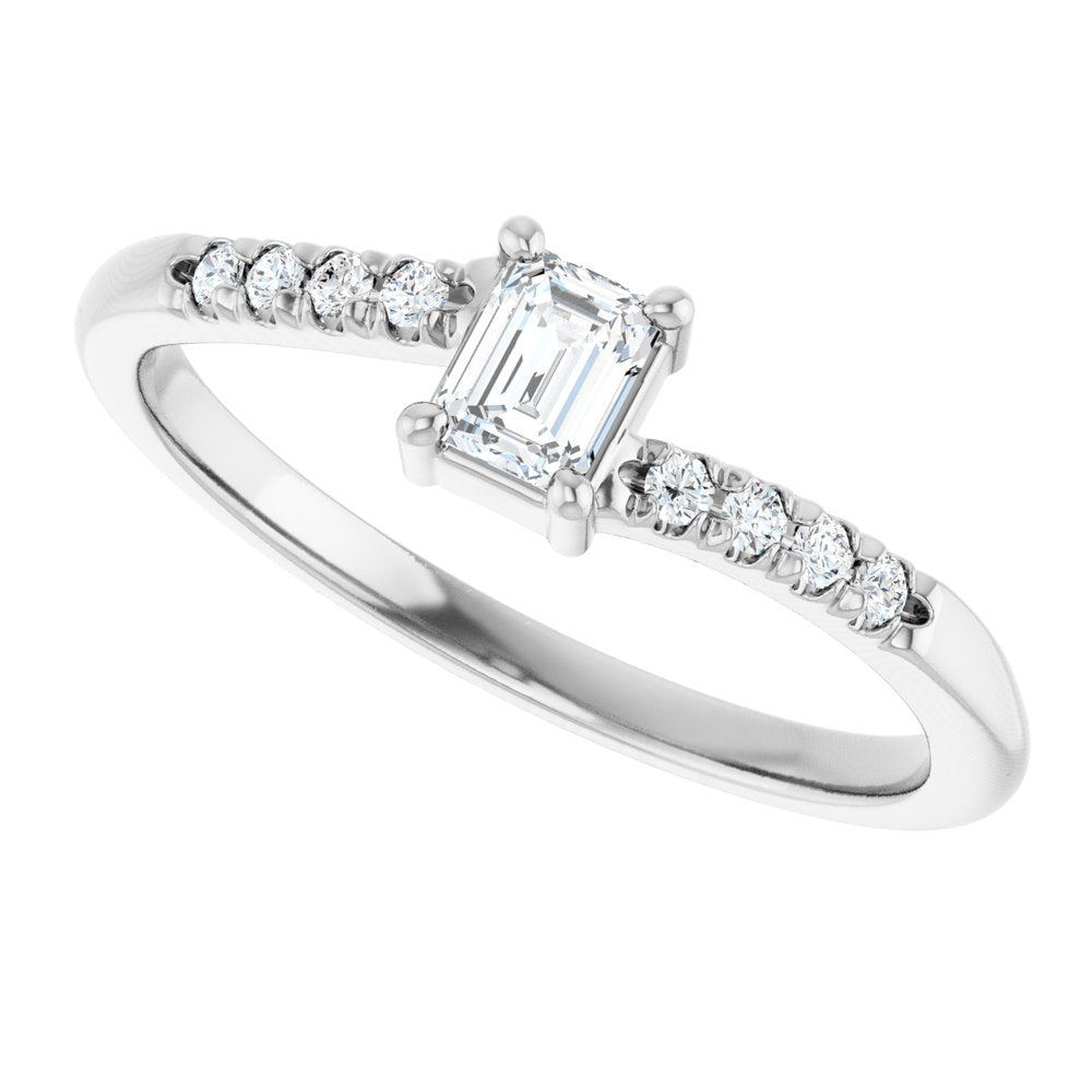 Sterling Silver 1/3 CTW Lab-Grown Diamond Bypass Ring