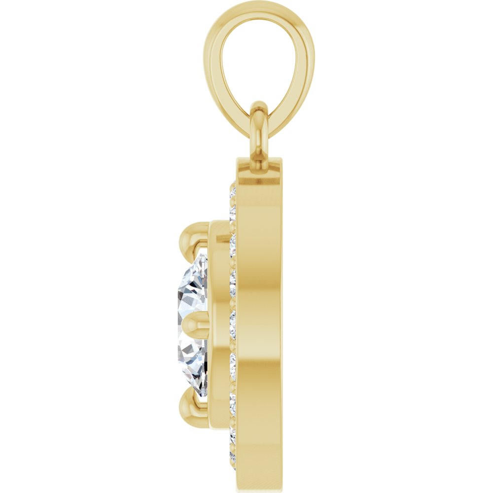 14K Yellow Gold 5/8 CTW Natural Diamond Halo-Style Charm/Pendant