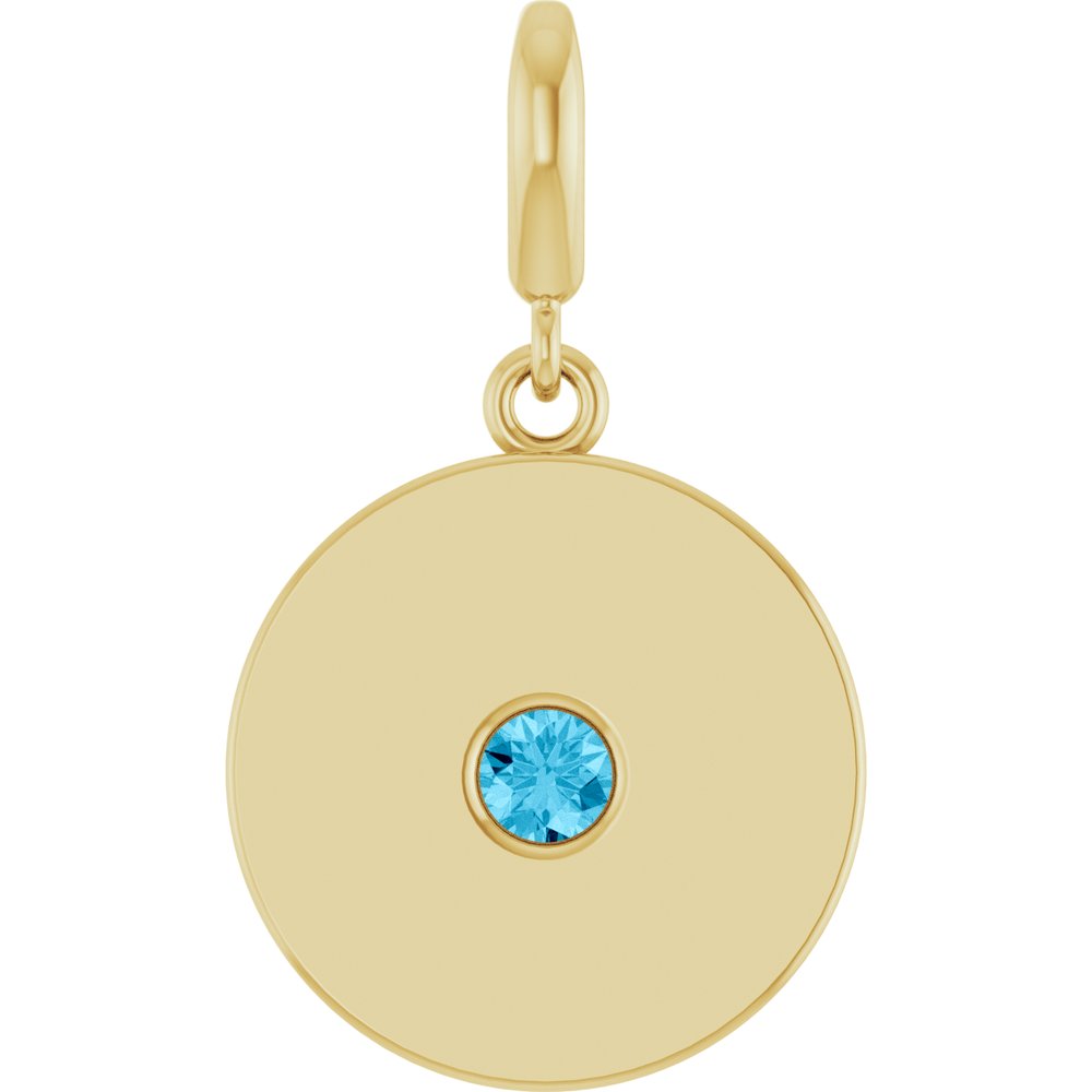14K Yellow Gold Natural Aquamarine Charm/Pendant