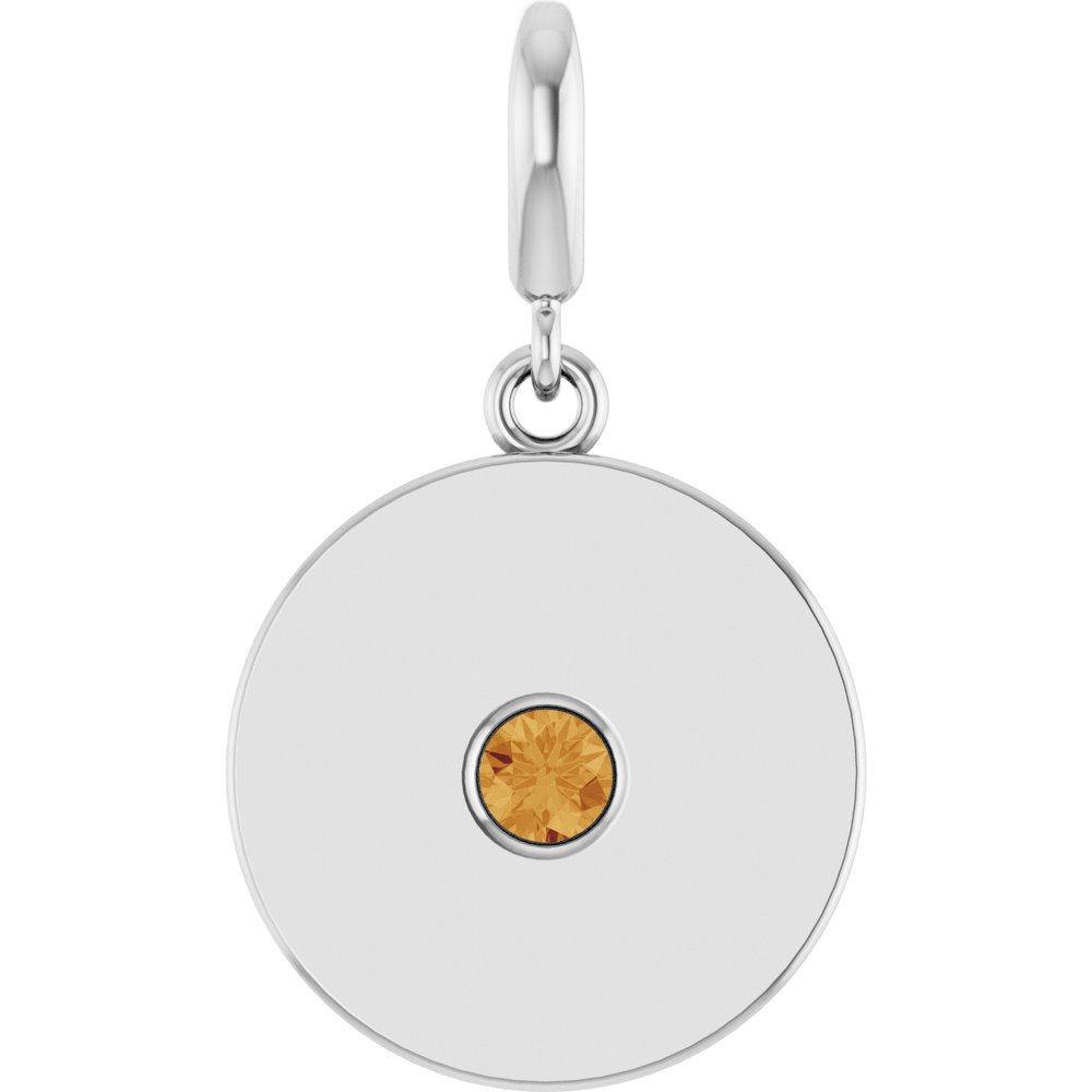 Sterling Silver Natural Citrine Charm/Pendant