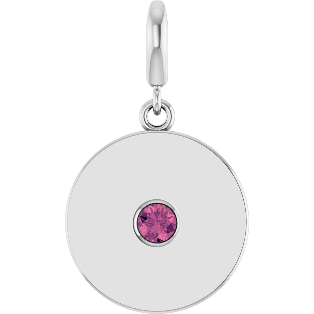 Sterling Silver Natural Pink Tourmaline Charm/Pendant