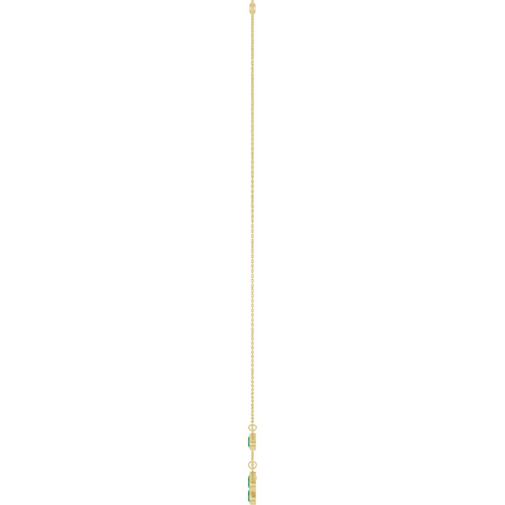 14K Yellow Gold Lab-Grown Emerald 5-Stone Station 16-18" Necklace