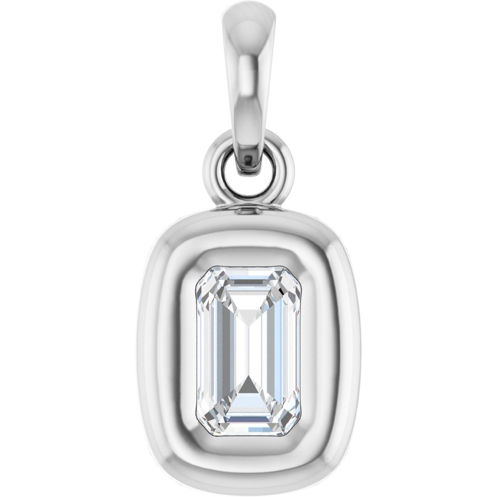 14K White Gold 1/3 CT Lab-Grown Diamond Charm/Pendant