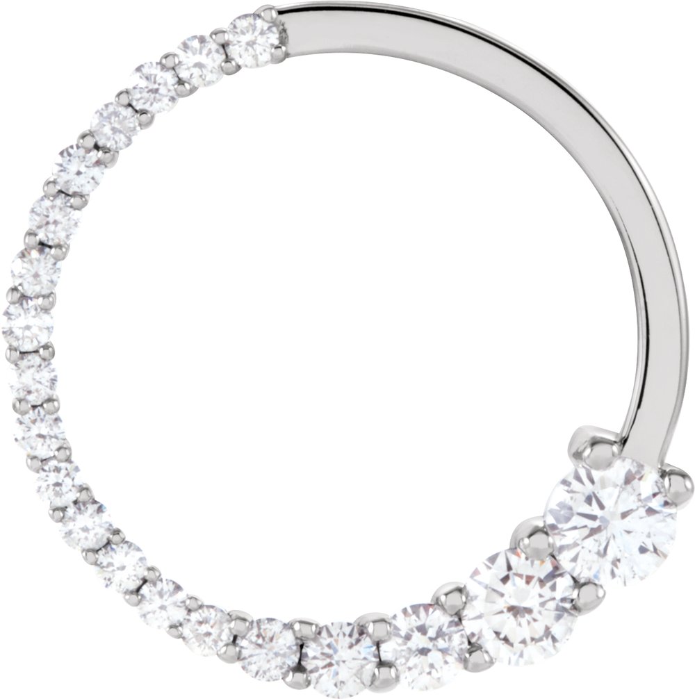 14K White Gold 1/2 CTW Natural Diamond Journey Circle Pendant